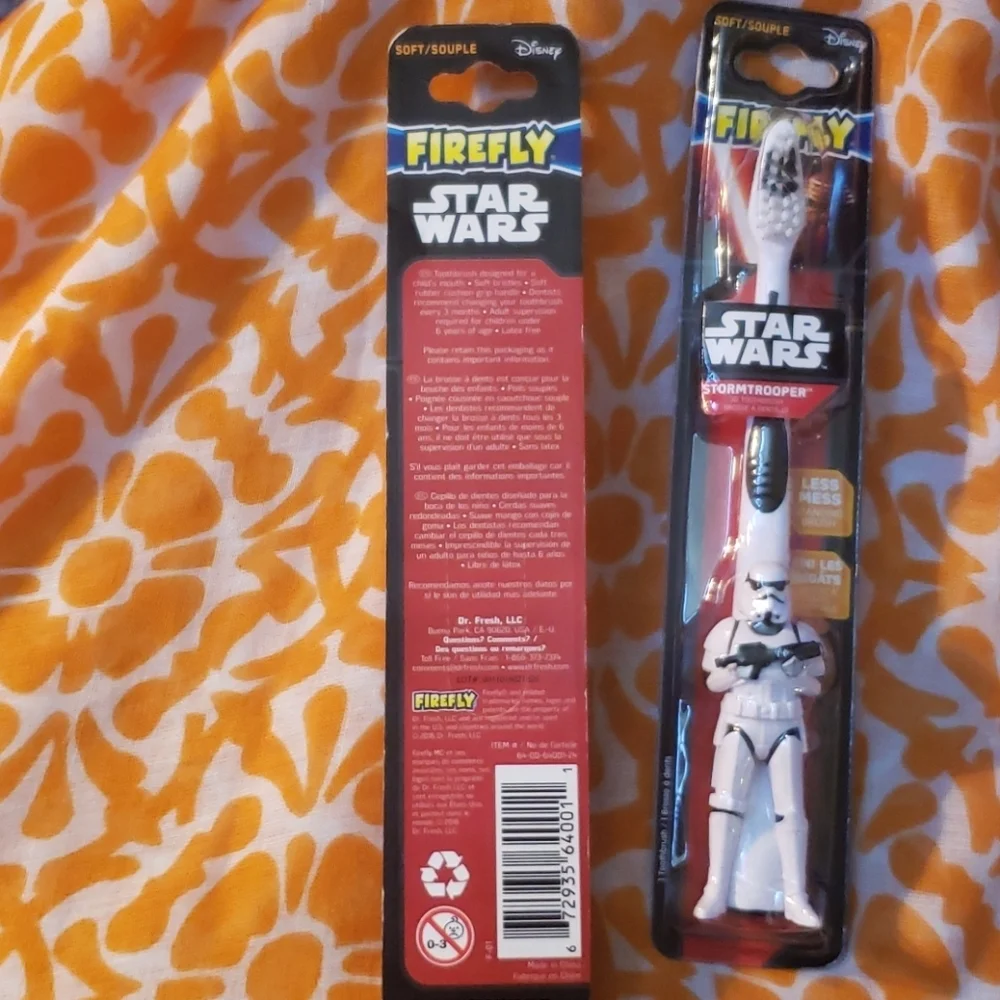 Two Star Wars Stormtrooper soft bristle toothbrush
